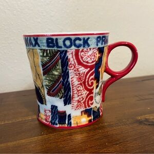 Vintage Anthropologie Veritable Wax Block Mug in Red